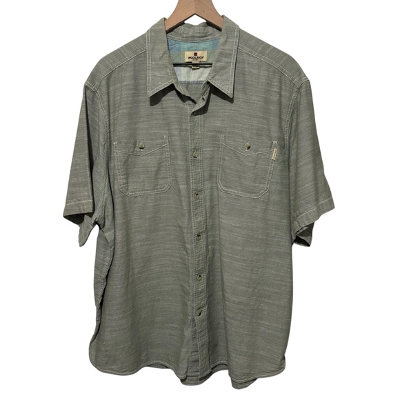 Woolrich Other - Woolrich Button Up Green Camp Shirt Short Sleeve Casual Office Men's XXL